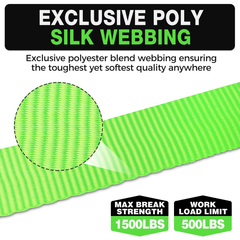 Autofonder Retractable Ratchet Straps with Soft Loops(4 Pack)-(1 500lb Break Strength) -1 Inch x 12 Feet Heavy Duty Auto Self Retracting Tie Down Strap for Truck  Cargo Trailer  Motorcycle  Rad & More - Image 5